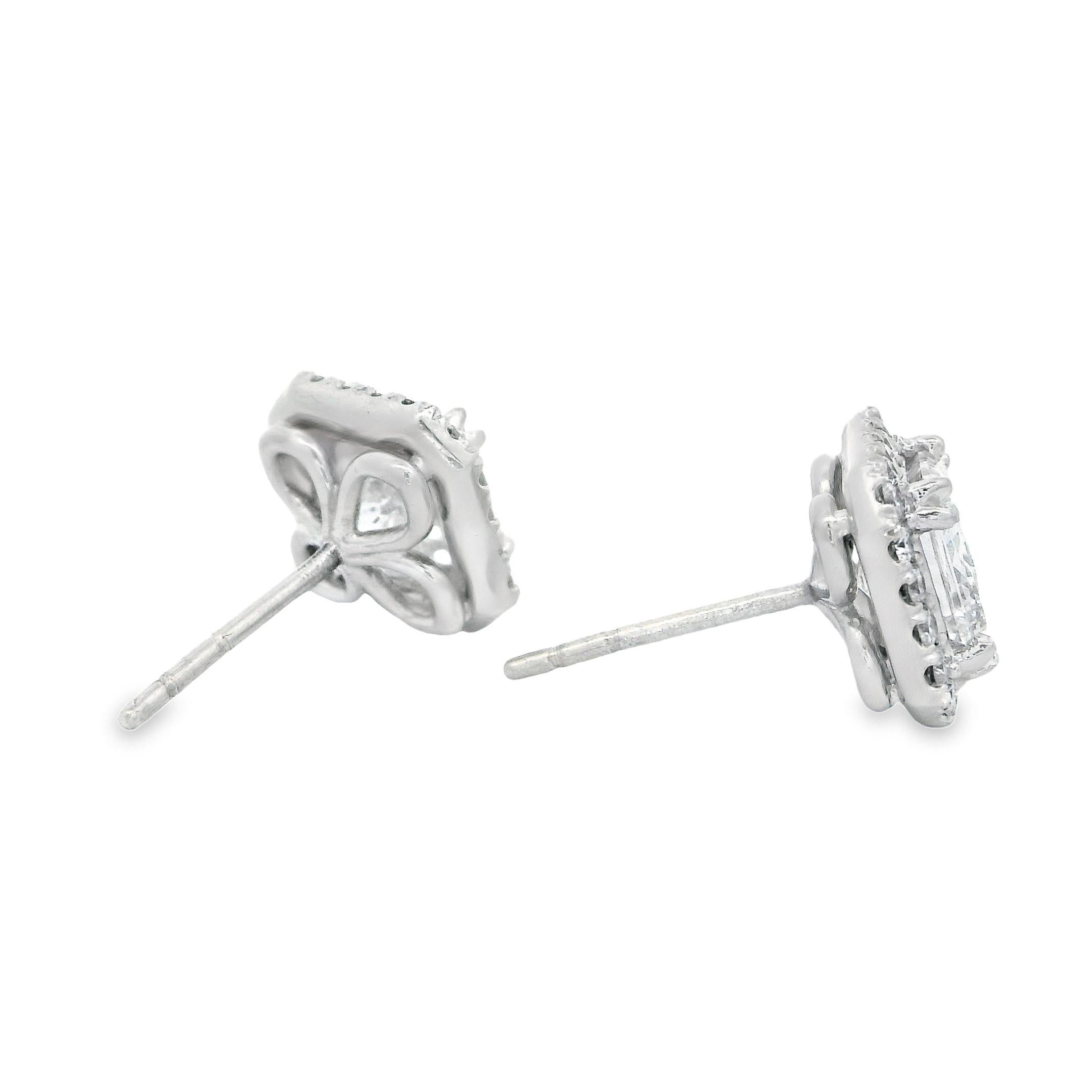 Alex & Co GIA Asscher Cut and Pear Shape 5.10ct Diamond Platinum Drop Earrings For Sale 4