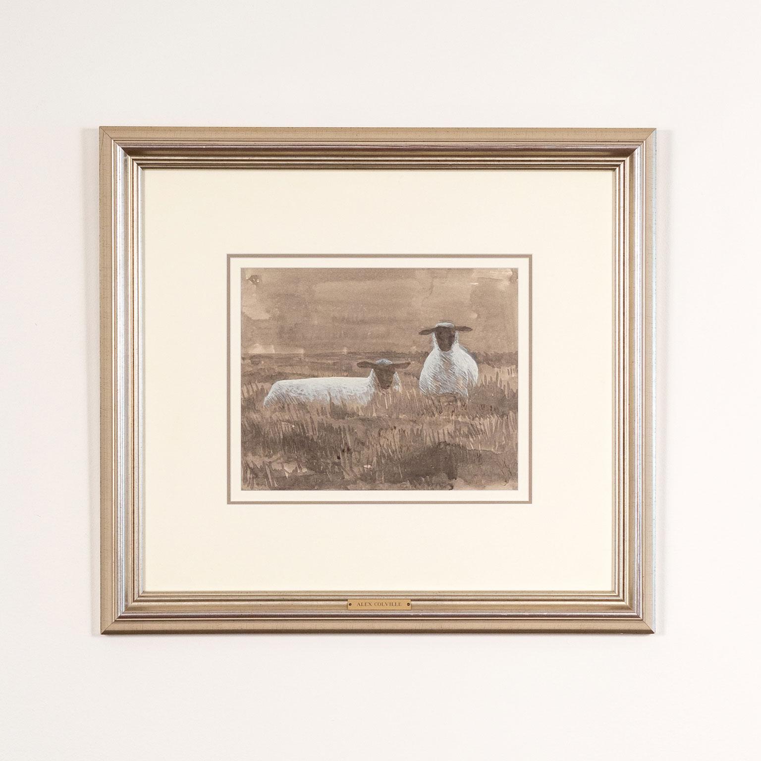 Study for Three Sheep - Painting by Alex Colville