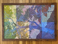 Blue Tree (Diamonds) - Line-pattern nature painting
