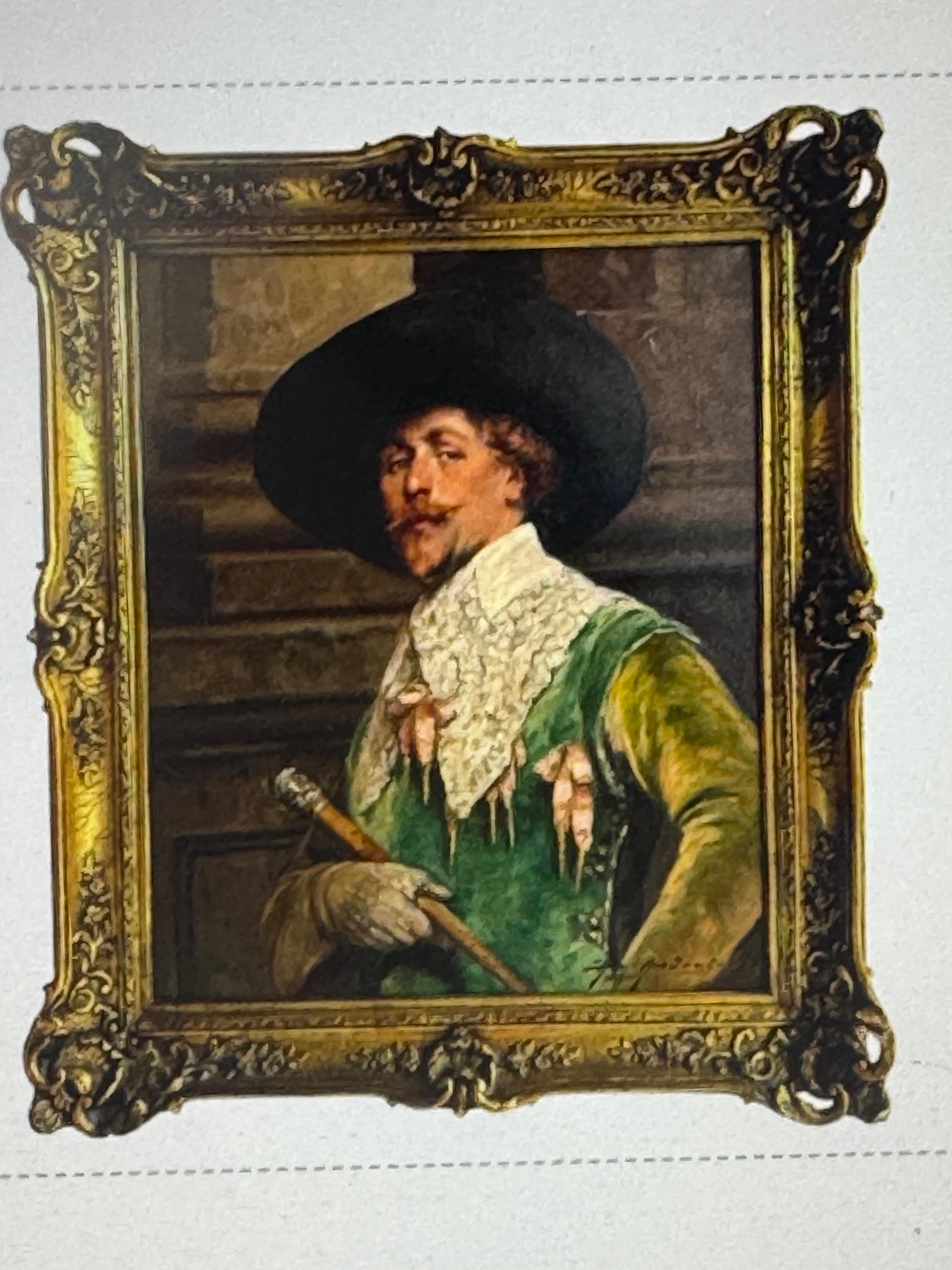Alex de Andreis (britisch, 1880-1929) Porträt eines Musketieres, Gemälde, signiert im Angebot 1