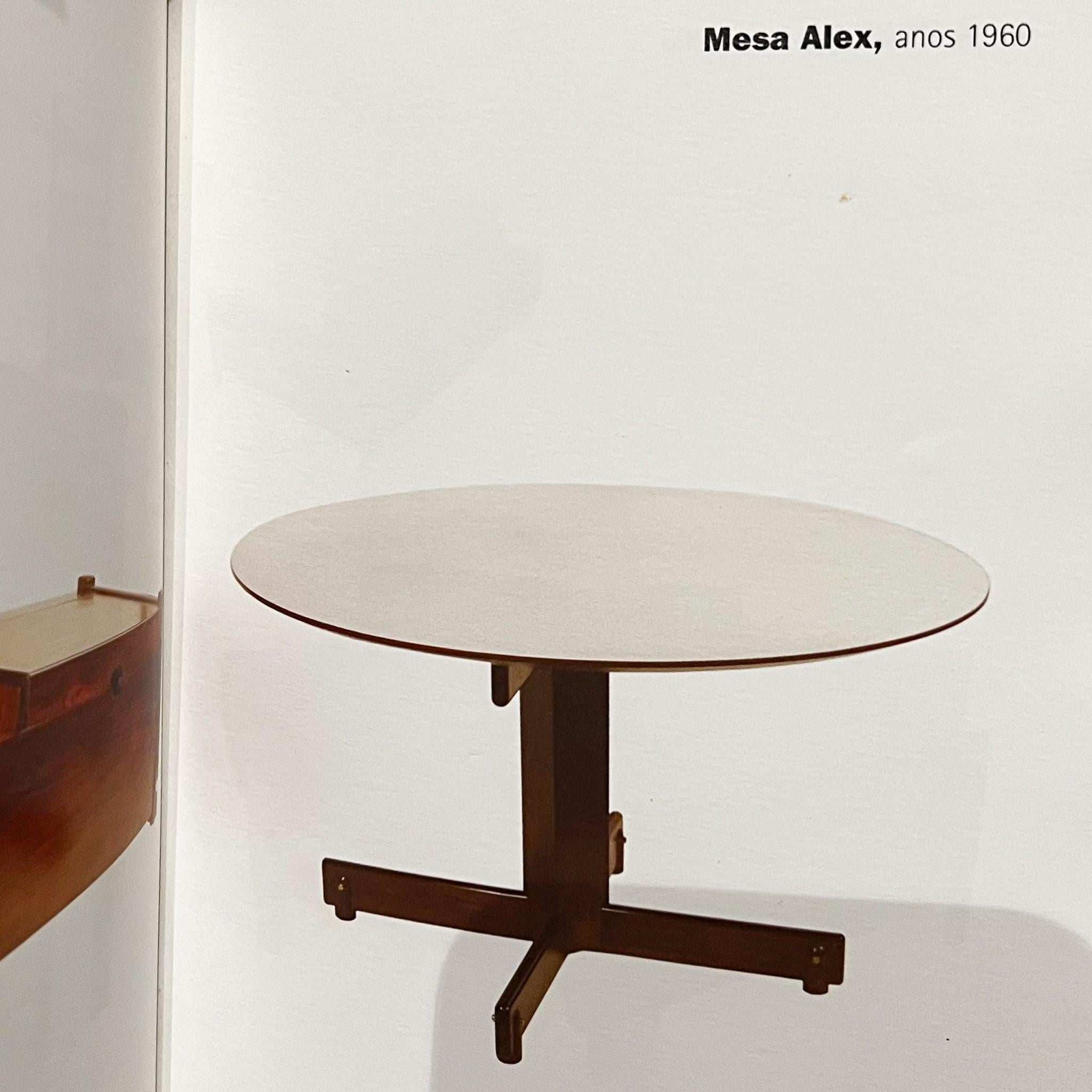 “Alex” Dining Table in Hardwood & Glass by Sergio Rodrigues, 1960s For Sale 2