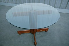 “Alex” Dining Table in Hardwood & Glass by Sergio Rodrigues, 1960s