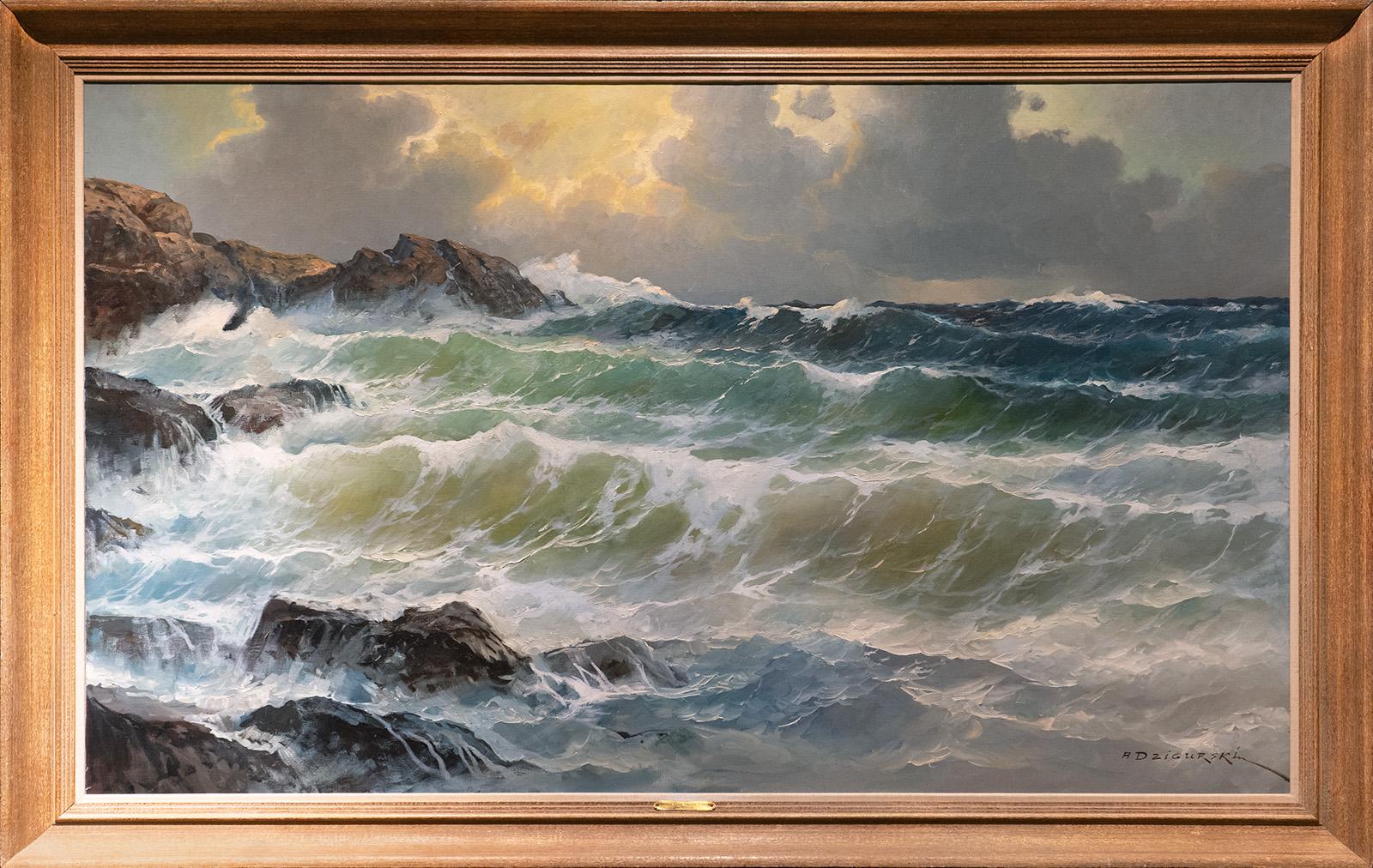  Alex Dzigurski  Landscape Painting - Storm Over Pacific Coast by Alex Dzigurski