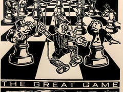 The Great Game : linoleum print