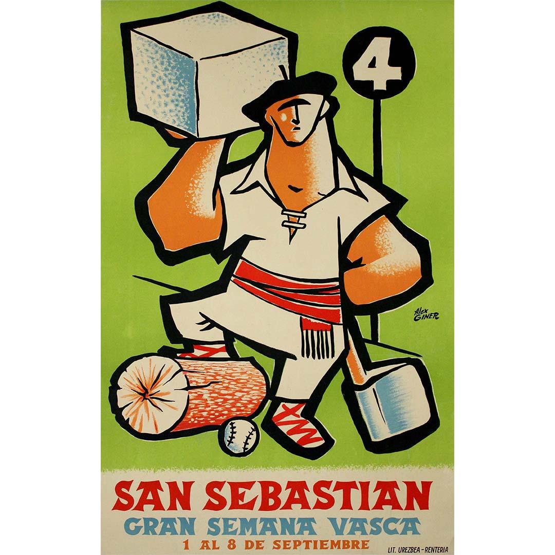 Cartel original de Alex Giner titulado San Sebastián Gran Semana Vasca