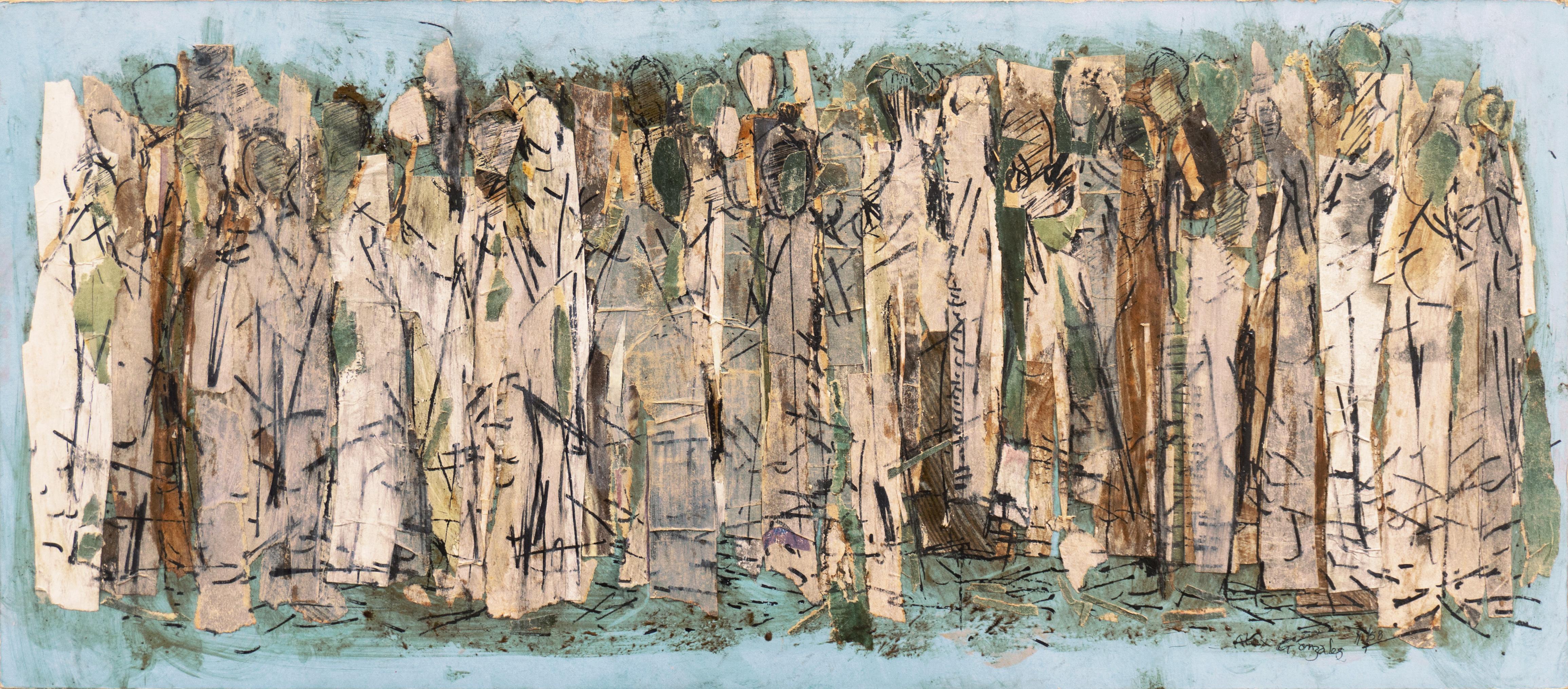 'Abstracted Figural', Carmel Art Association, San Francisco Art Institute - Mixed Media Art by Alex Gonzales