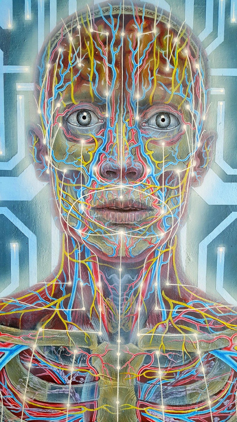 Alex Grey - Networks - spiritual/energetic Psychedelic Man at 1stDibs