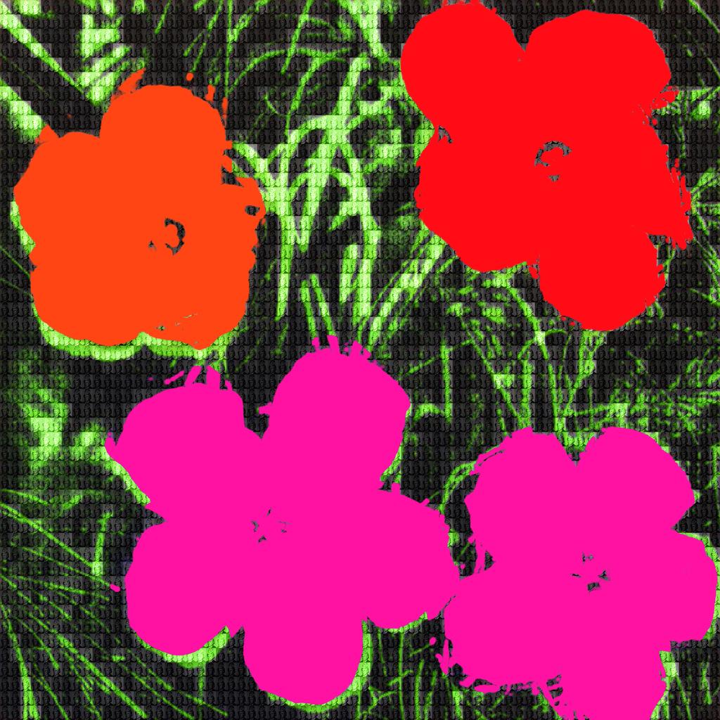Alex Guofeng Cao Landscape Painting - Flower vs Warhol