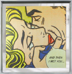 "A Thousand Kisses Deep, Lichtenstein vs. Warhol" ink and oil on canvas, mirror