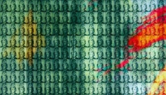 "You & Me + Warhol + You, In Rose Pink" inchiostro e olio su tela e specchio di Cao