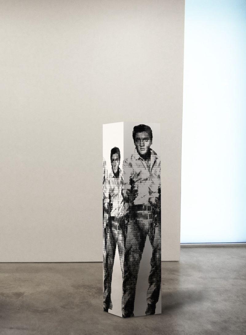 Love You Tender, Kill Me Softly Elvis vs Warhol - Sculpture by Alex Guofeng Cao