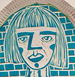 Protective Linings Portrait Carved Porcelain Wall Sculpture, 14x9.5 in