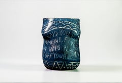 “And You Blink..” Porcelain cup with sgraffito detailing by the artist