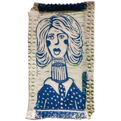 Archetypal Anne Portrait. Carved Porcelain Wall Sculpture