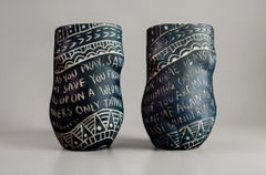 Mientras rezas y suena tu nombre... Díptico... Tazas de porcelana