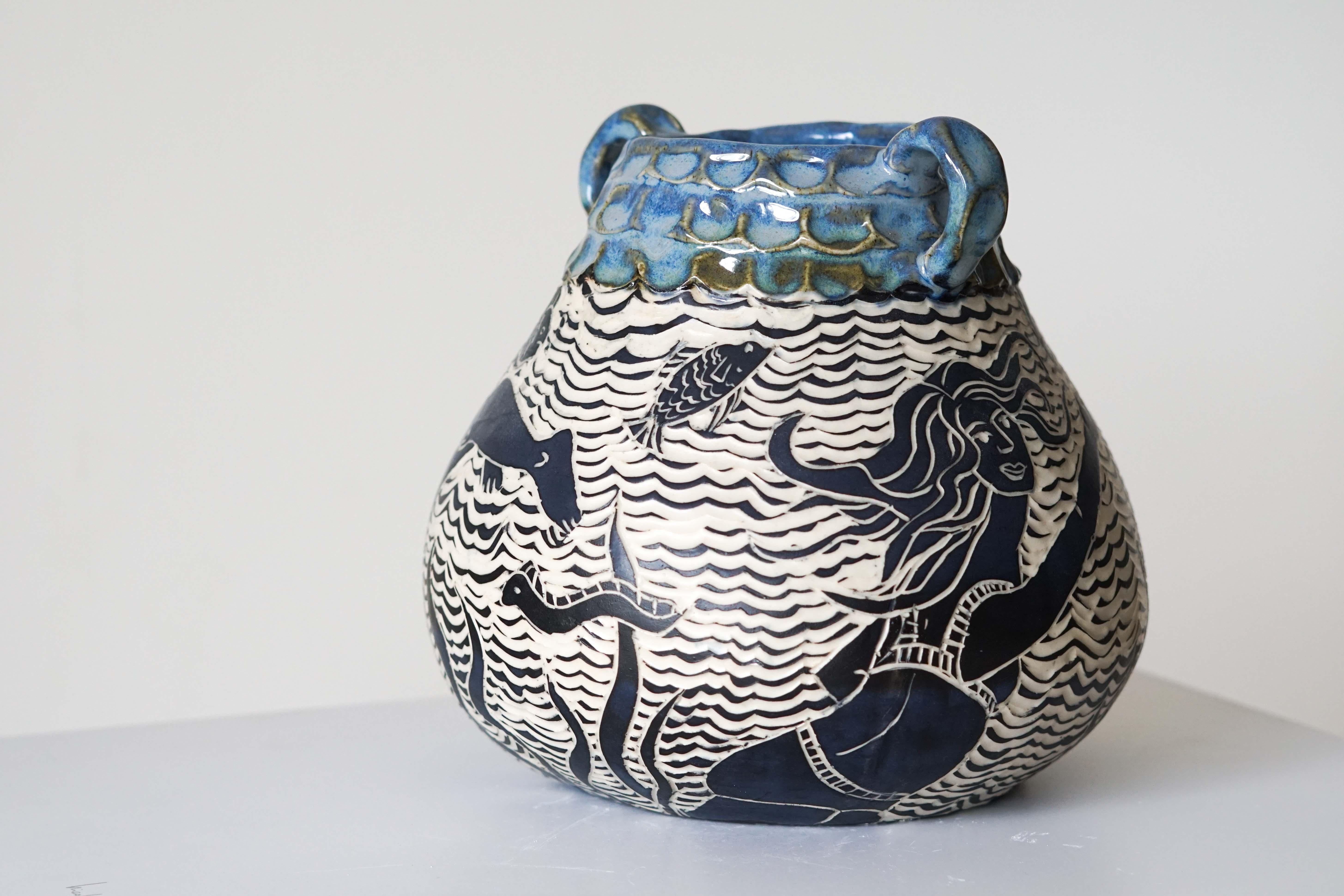 Creation Myth,  Hand made Ceramic Vase Sculpture  For Sale 11