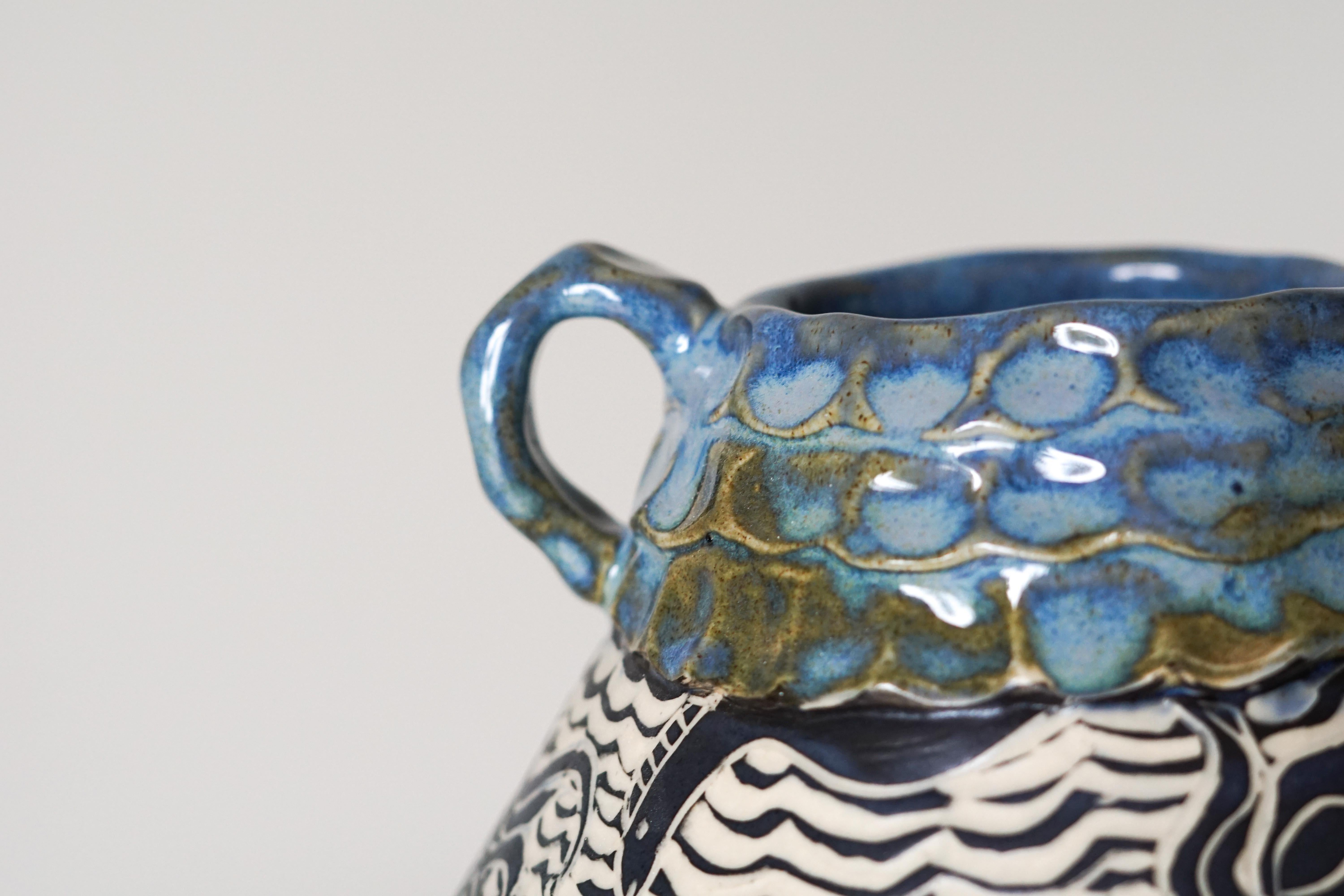 Schöpfungsmythos,  Handgemachte Keramik Vase Skulptur  im Angebot 11
