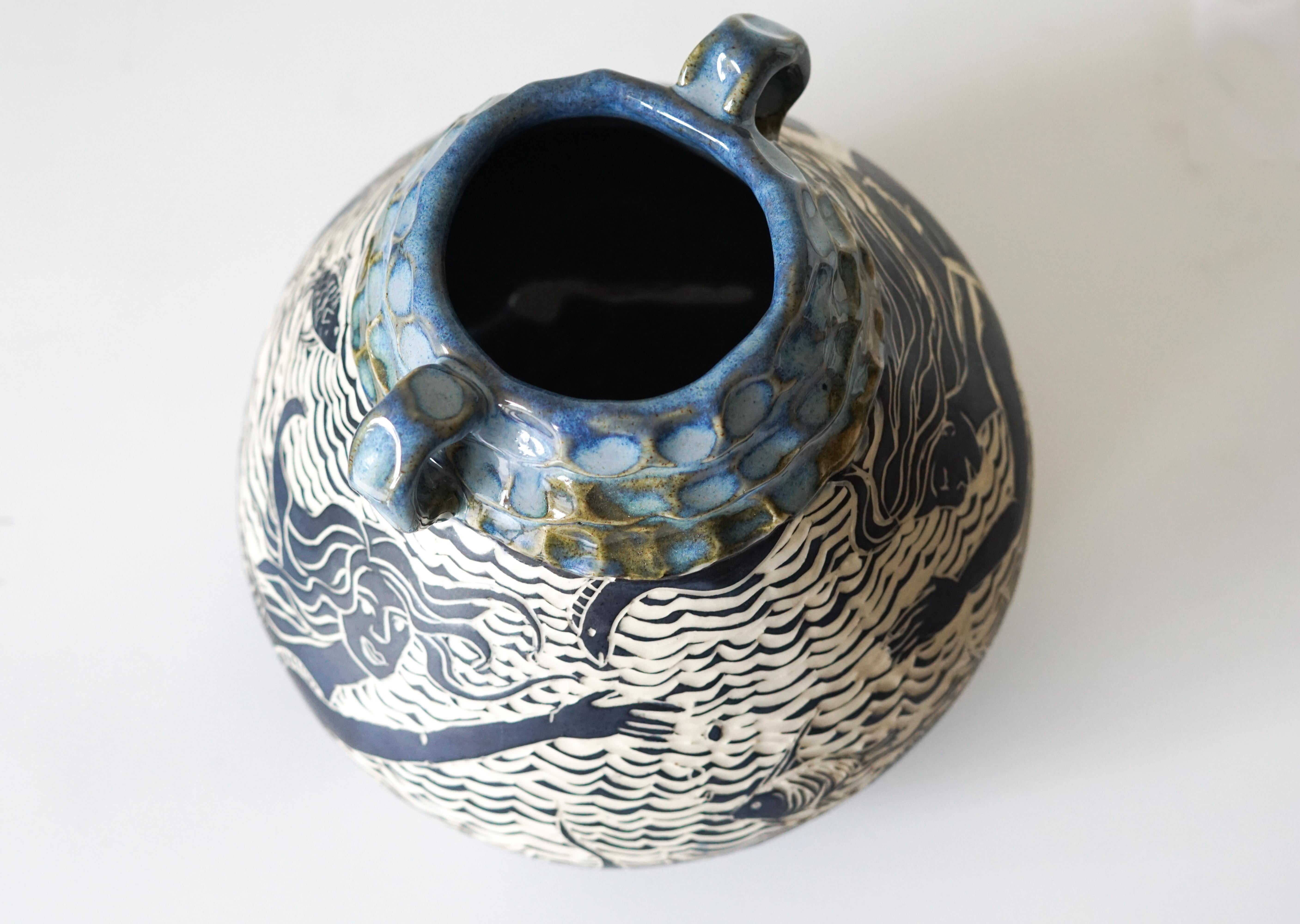 Schöpfungsmythos,  Handgemachte Keramik Vase Skulptur  im Angebot 13