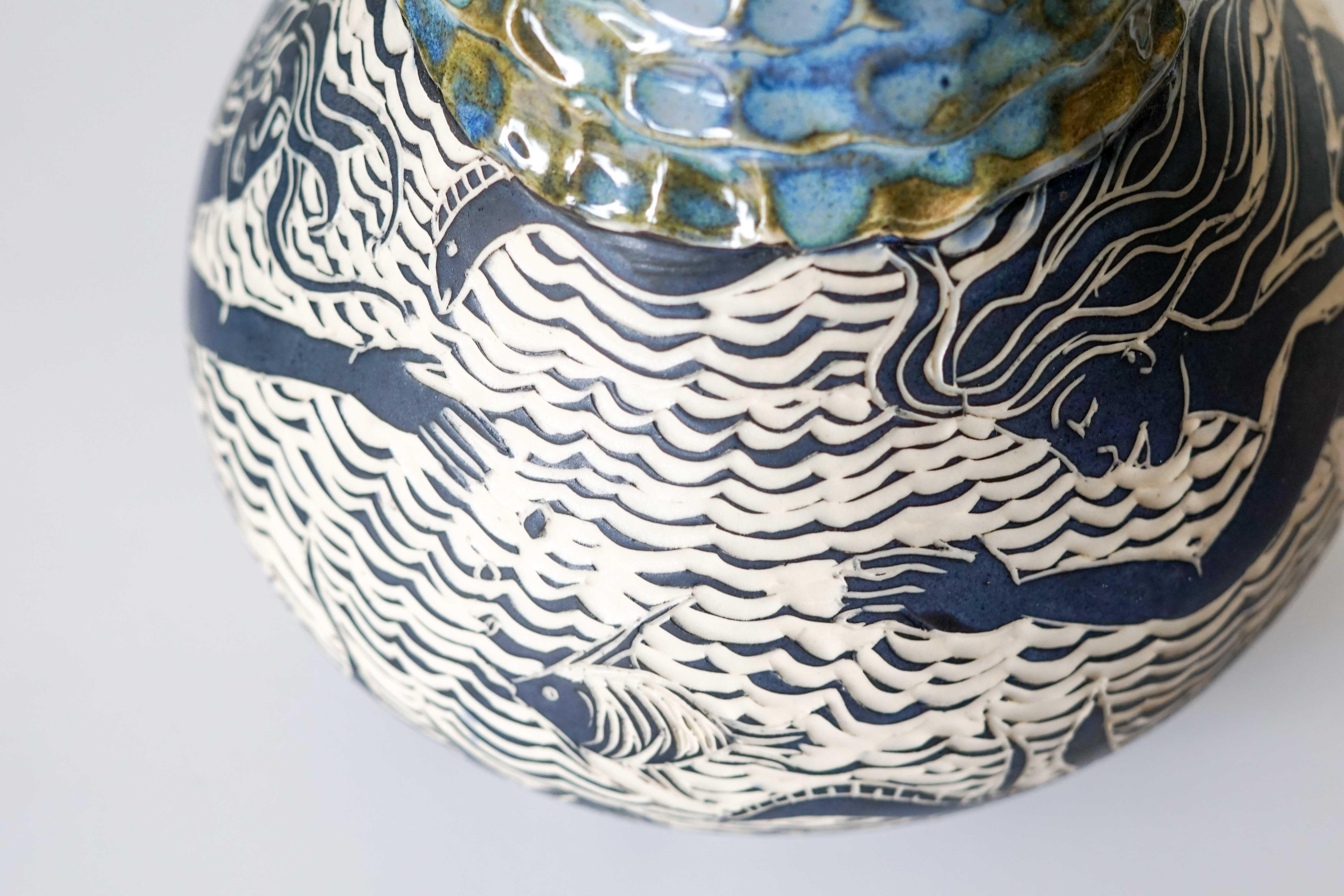 Schöpfungsmythos,  Handgemachte Keramik Vase Skulptur  im Angebot 14