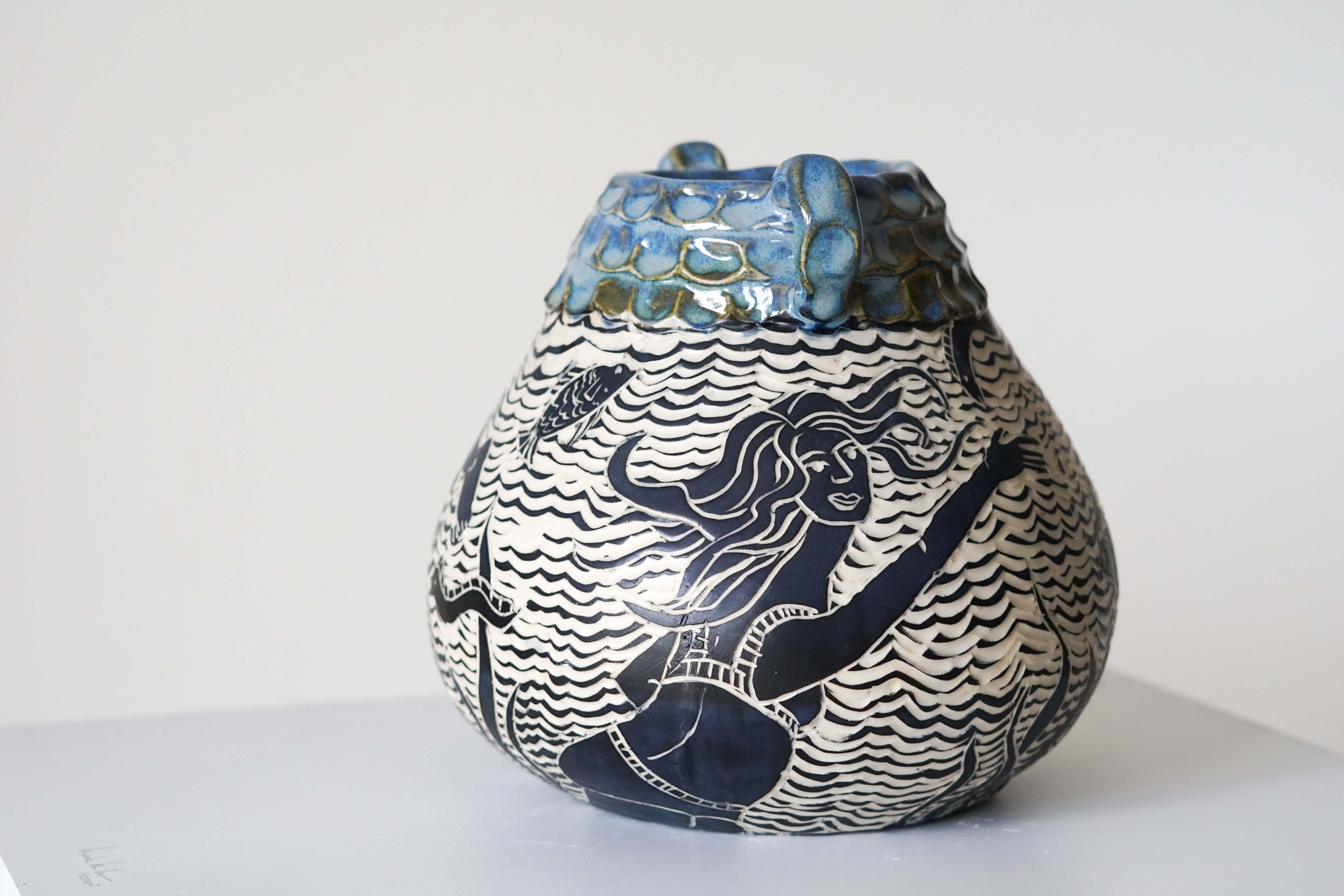 Le mythe de la création,  Vase Sculpture en céramique fait à la main  en vente 2