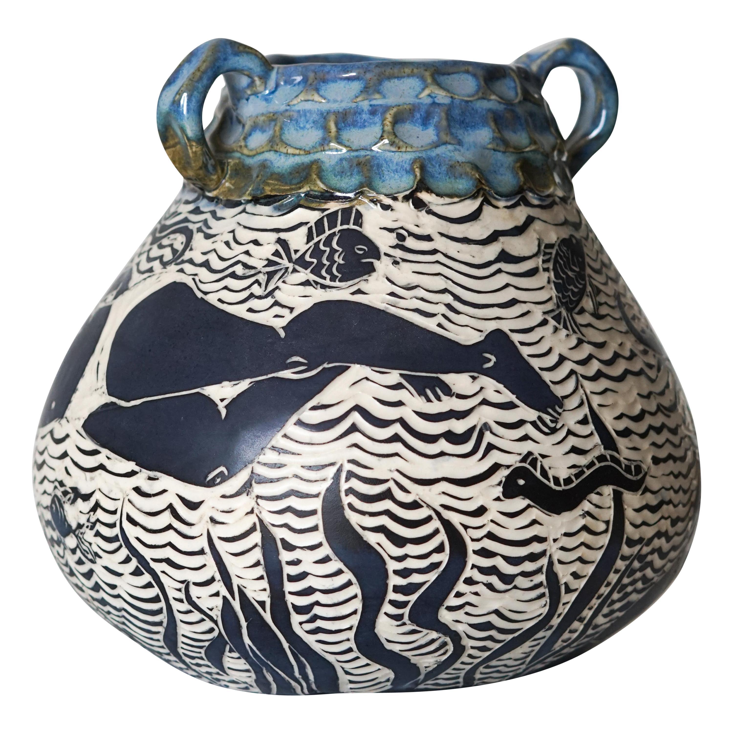 Schöpfungsmythos,  Handgemachte Keramik Vase Skulptur 