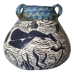 Schöpfungsmythos,  Handgemachte Keramik Vase Skulptur