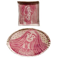 Madonna with Long Neck & Room in a Room Portrait. Carved Porcelain sculpture