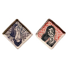 Optional Omniscience & Snake Got Your TonguePortrait.  Porcelain Wall Sculpture
