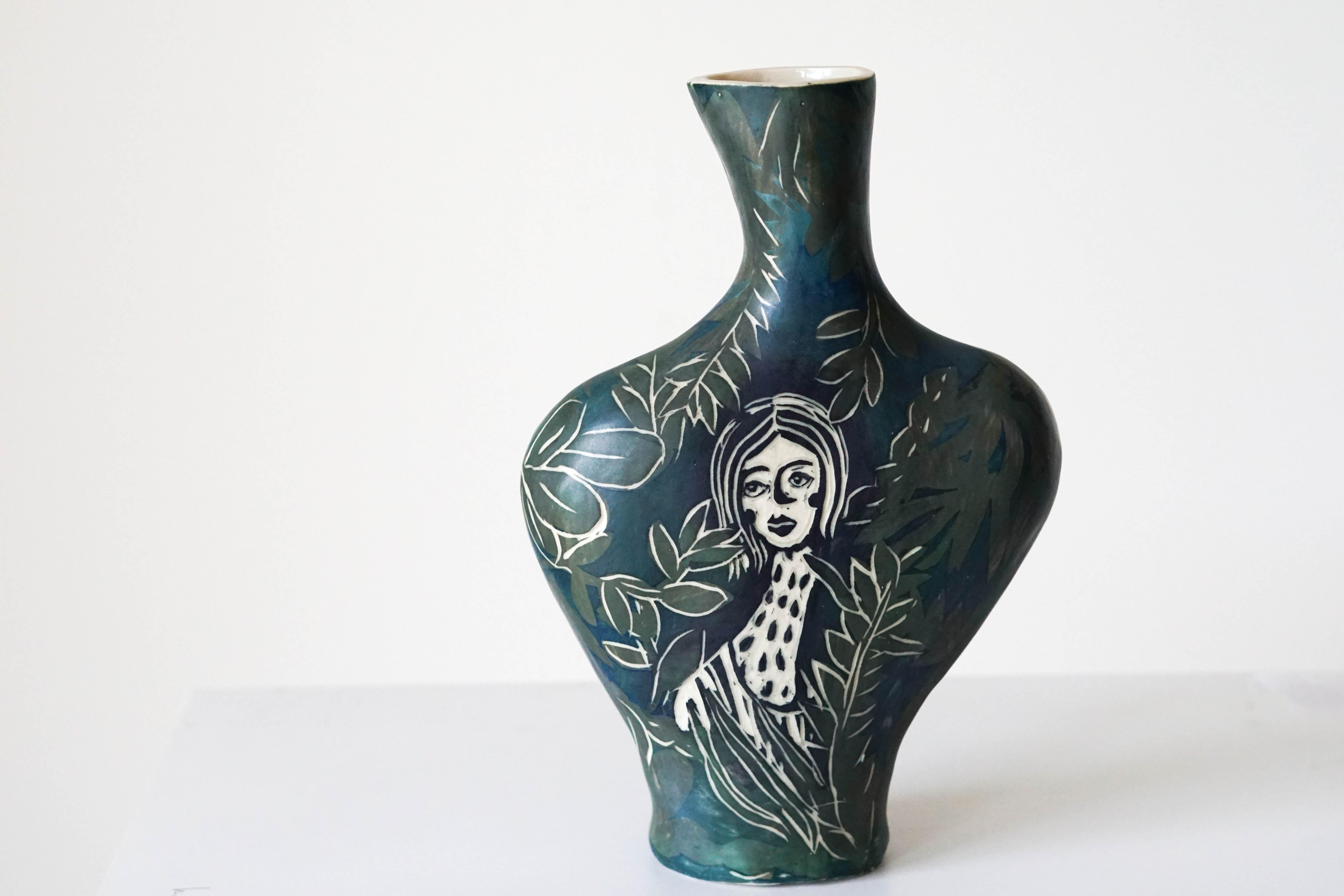 Earth Needs Us Both, Porcelain Vase Sculpture For Sale 9
