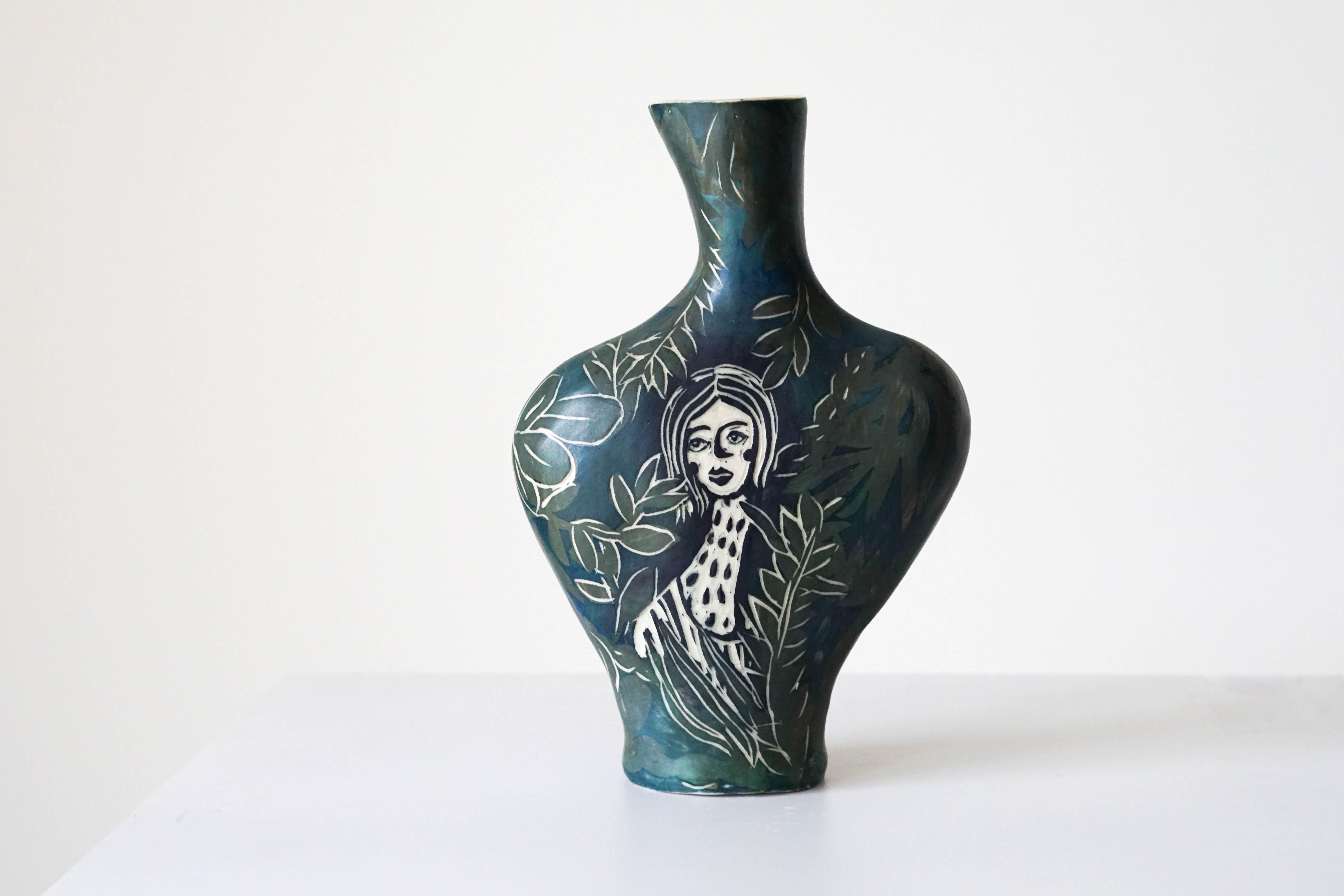 Earth Needs Us Both, Porcelain Vase Sculpture For Sale 10