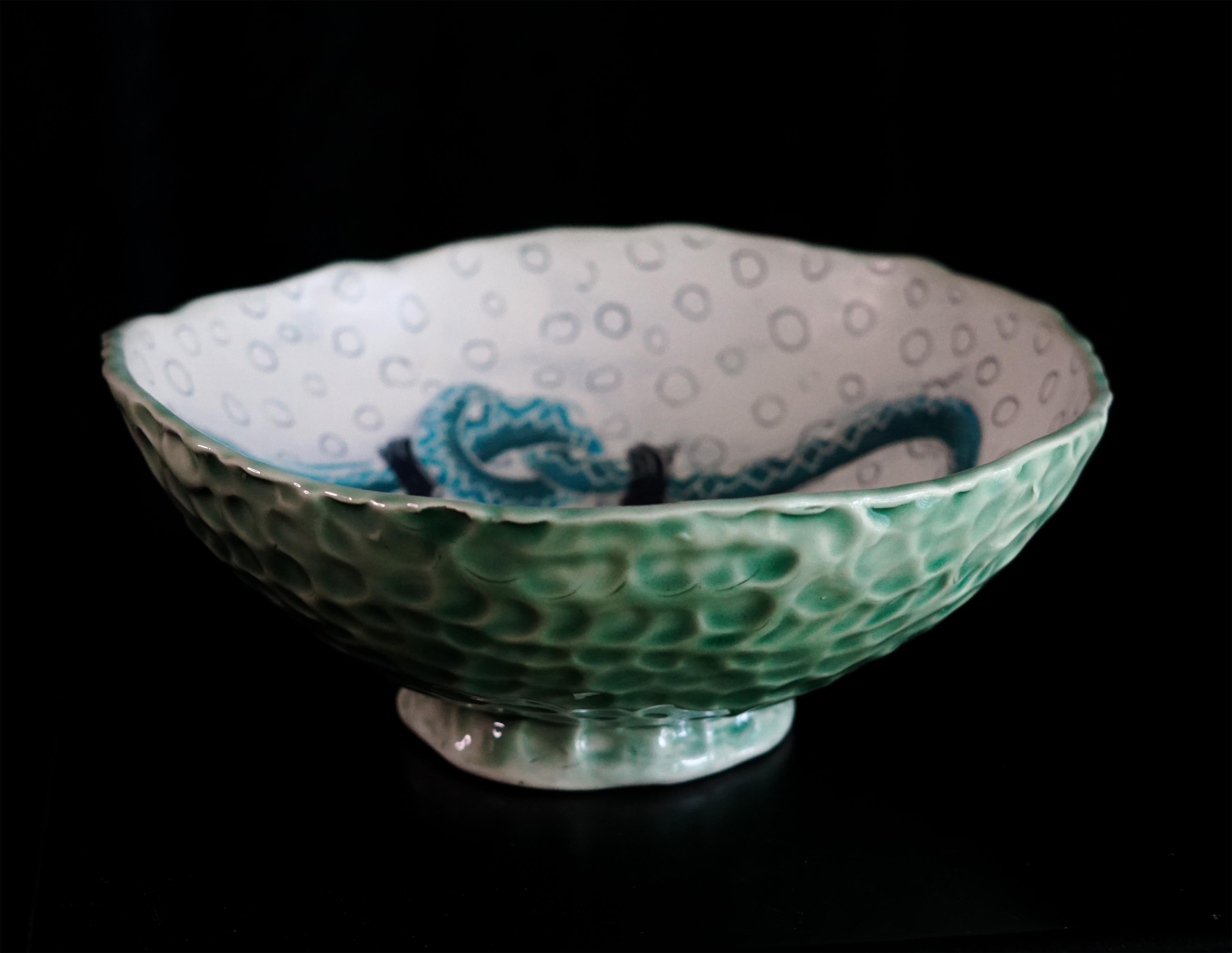 Eve in Prapadasana, Hand built Porcelain Bowl - Other Art Style Sculpture by Alex Hodge