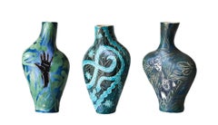 Helping Hand, Charming Snakes and Earth Needs Us Both. Ceramic Vase sculptures