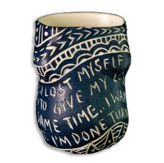 I lost myself..., Porcelain Cup with Sgraffito Detailing