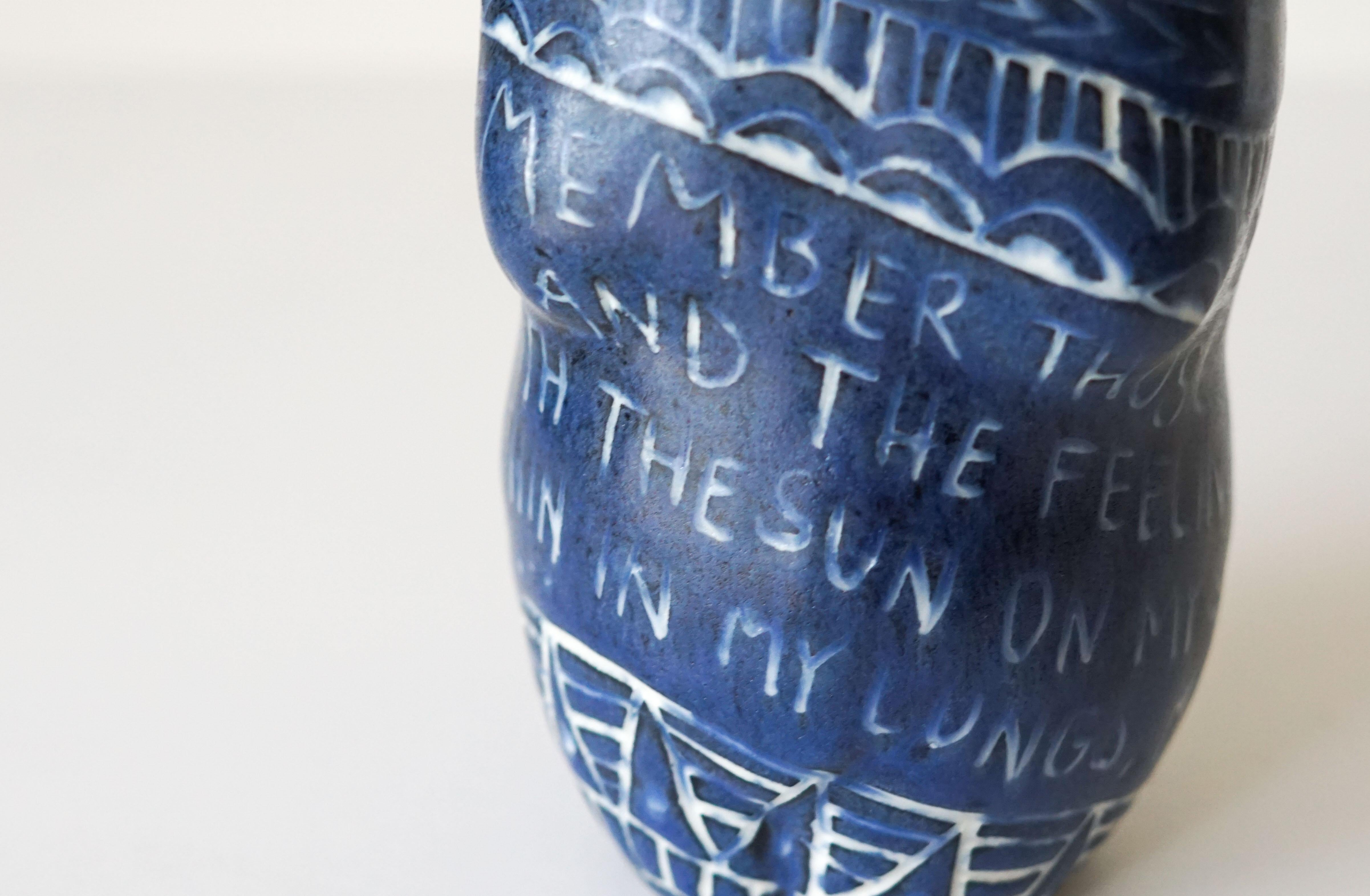 “I remember those tree...” Porcelain  Cup with Sgraffito Detailing by the artist For Sale 6