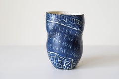 I Remember Those Tree Porcelain Cup with Sgraffito Detailing, Unique