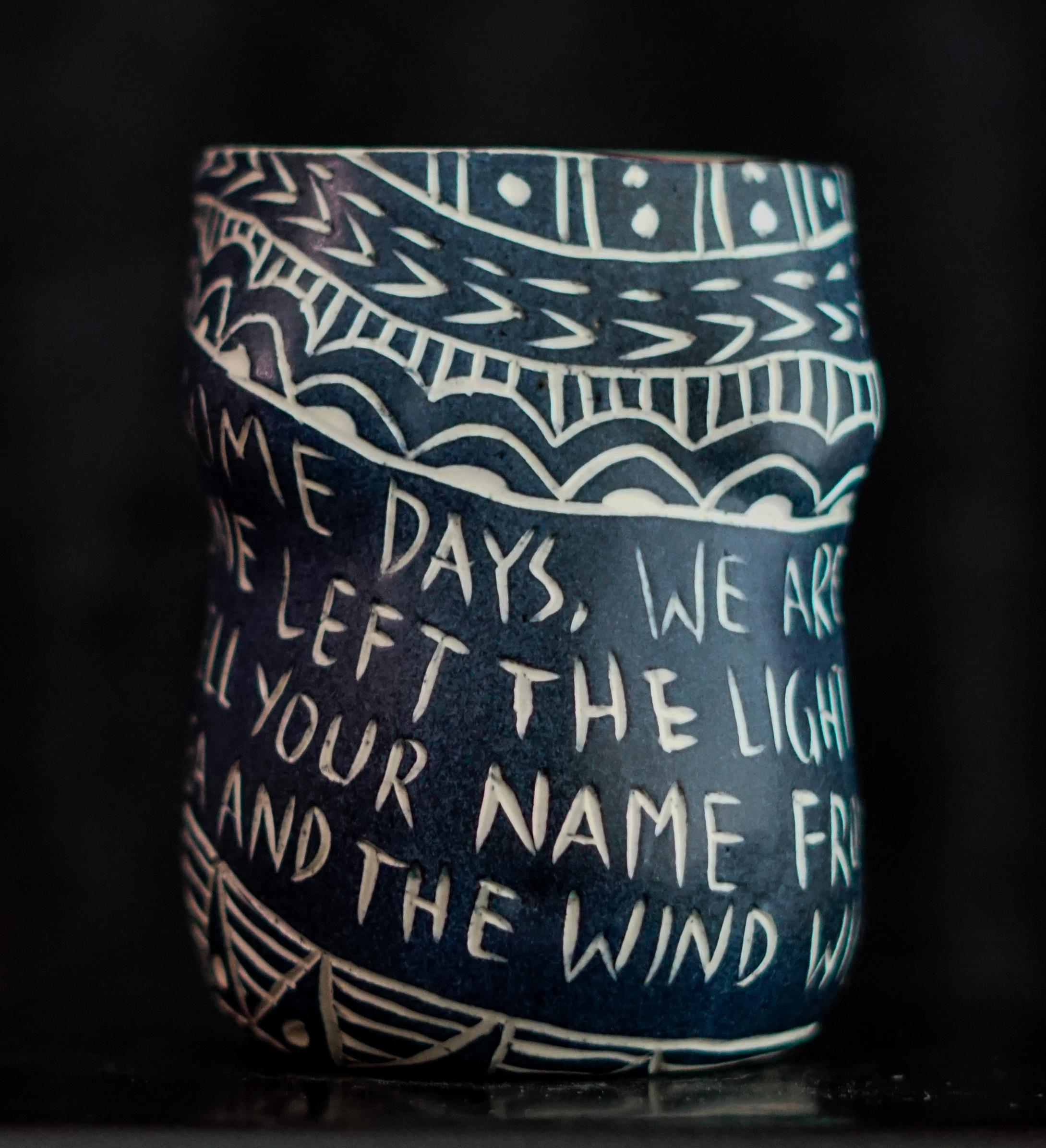 I Whisper Just to You, and Some Days We are Both at Sea Diptych Porcelain cup  For Sale 2