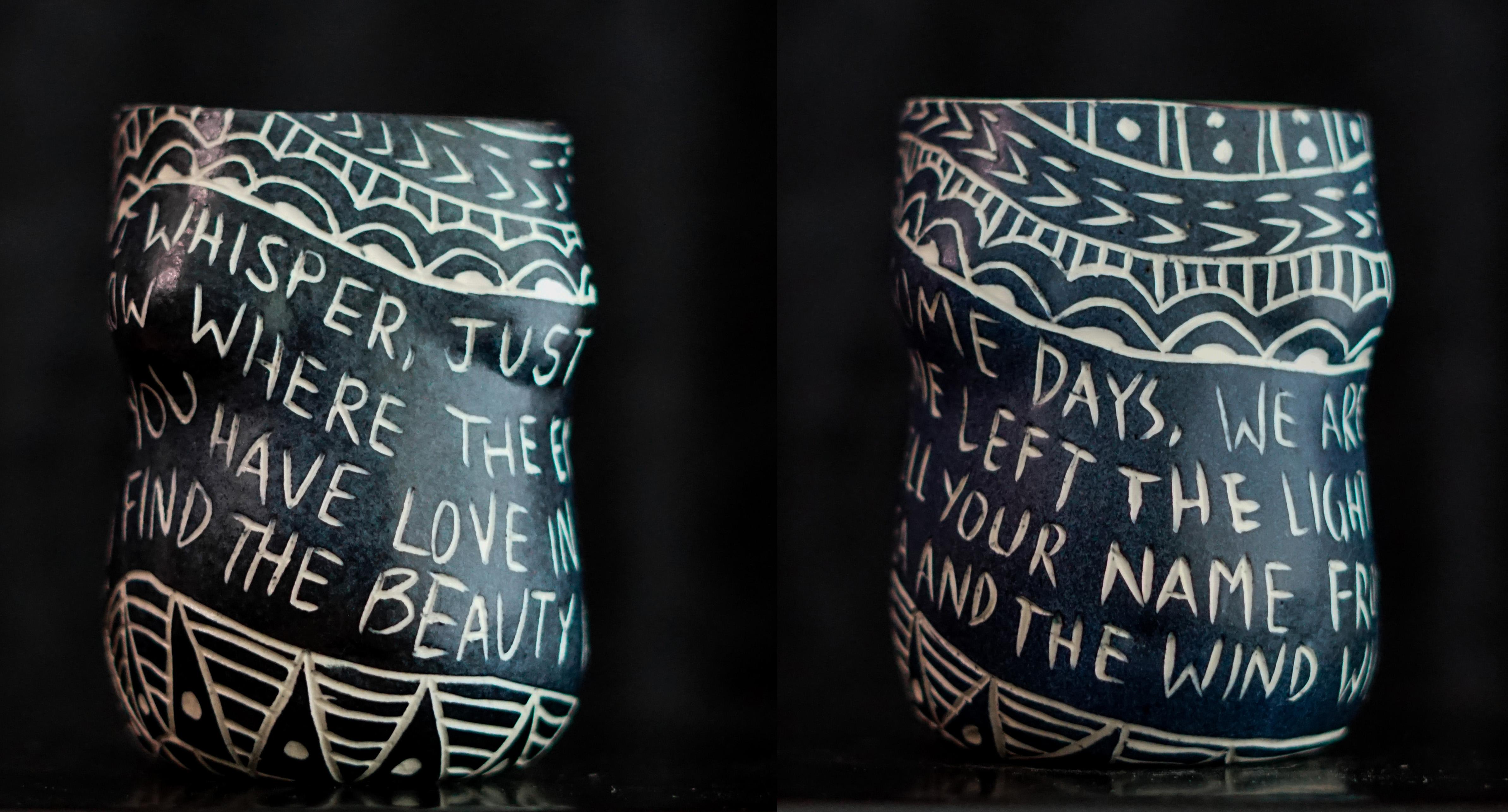 Alex Hodge Abstract Sculpture - I Whisper Just to You, and Some Days We are Both at Sea Diptych Porcelain cup 
