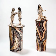 In Light of Her Series Sculptures, Porcelain, Hand-Painted, 16.5 in