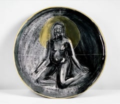 Job is a Woman, Carved Porcelain Wall Sculpture, 8x8 Inches, Excellent