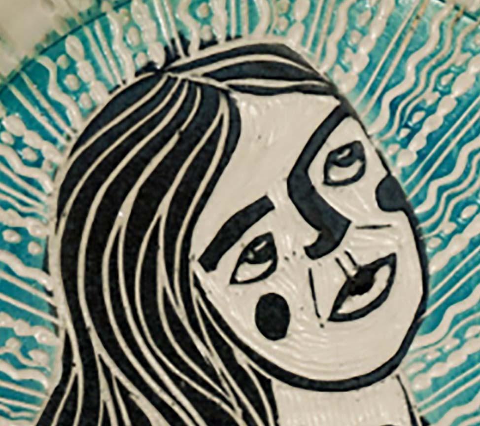 Cerradura y llave  Retrato. Escultura mural de porcelana tallada - Sculpture Otro estilo de arte de Alex Hodge