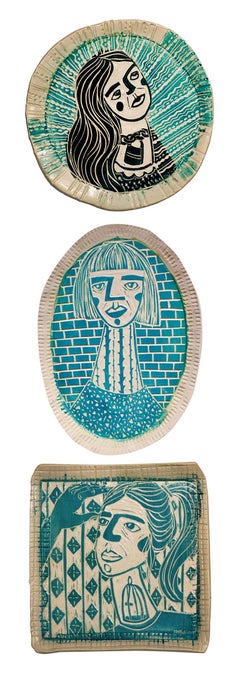 Cerradura y llave, revestimientos protectores y jaulas de traqueteo. Esculturas murales de porcelana