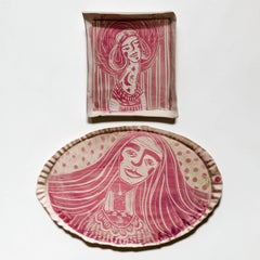 Madonna with Long Neck & Room in a Room, Carved Porcelain Sculpture