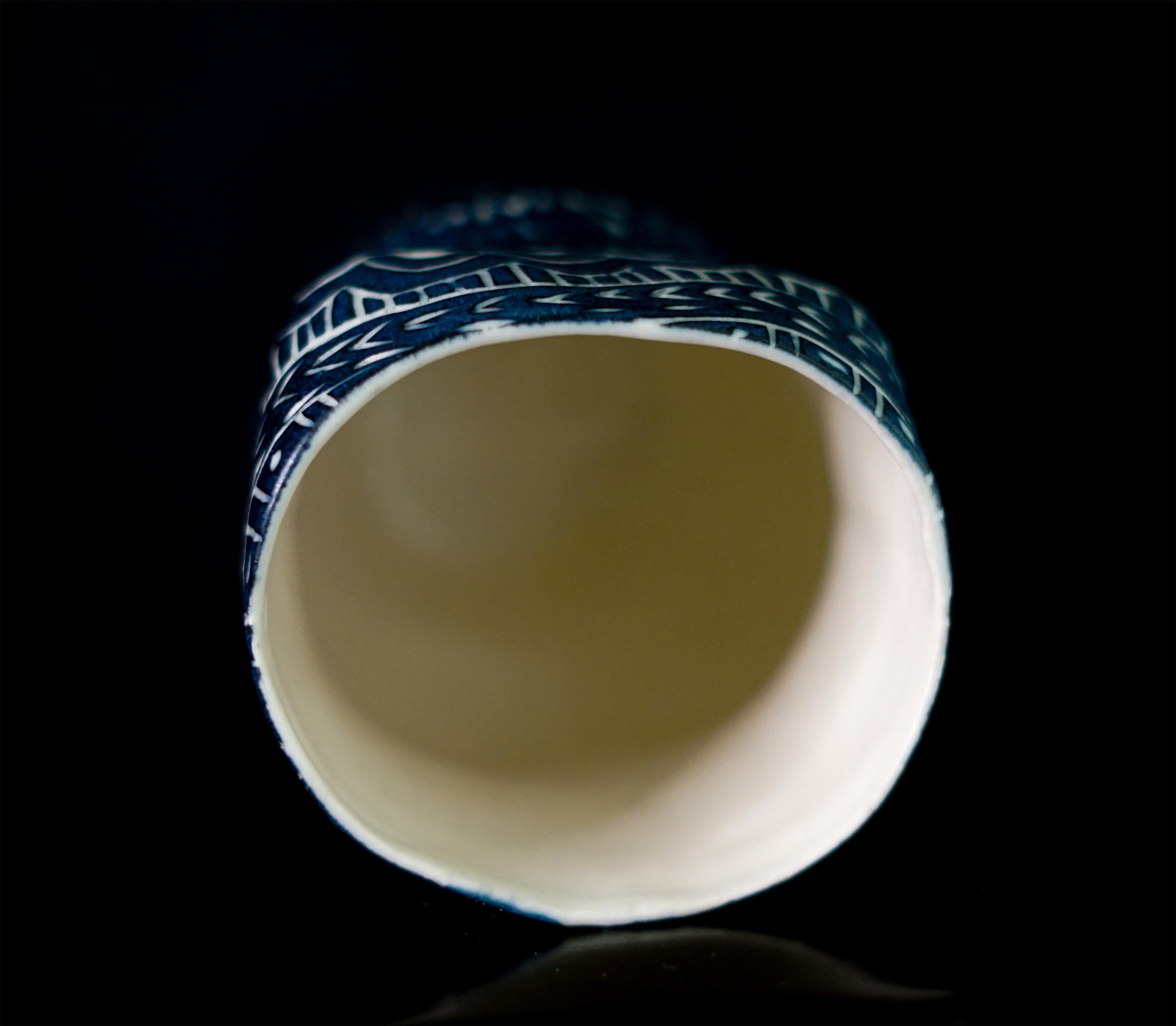 Me soaking up the light and The weight of your head. Diptych Porcelain cup - Modern Sculpture by Alex Hodge