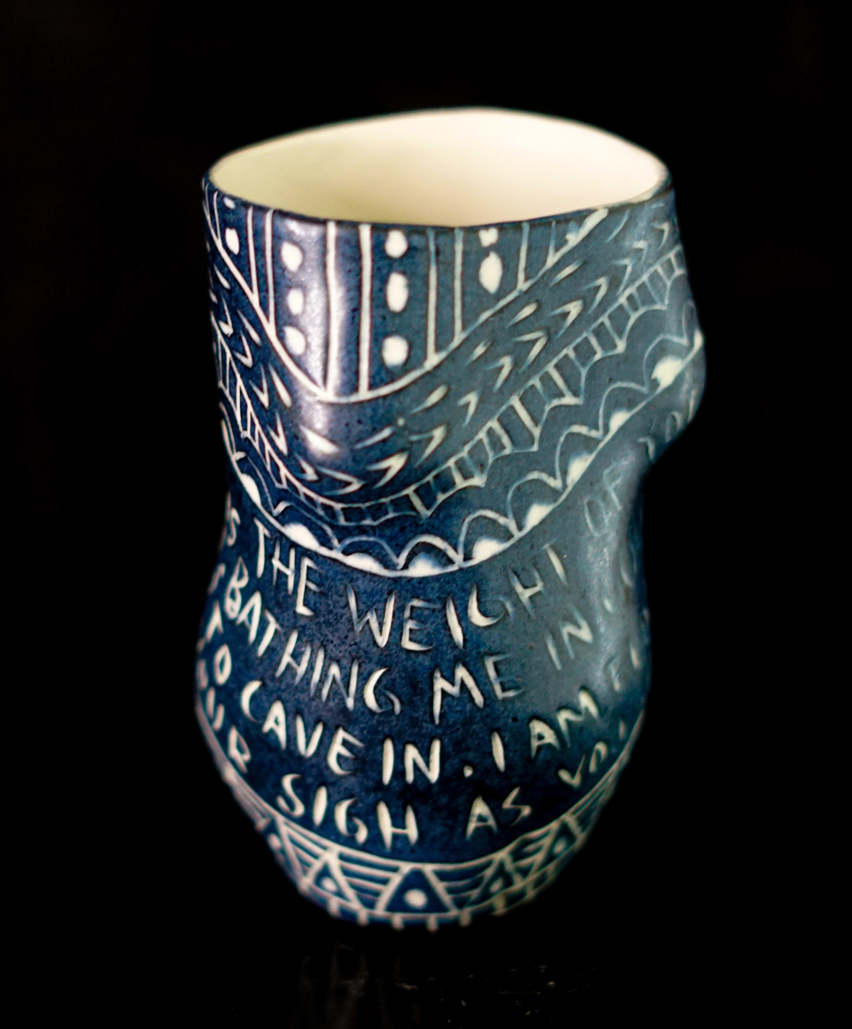 Me soaking up the light and The weight of your head. Diptych Porcelain cup For Sale 1