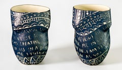 Me soaking up the light and The weight of your head. Diptych Porcelain cup