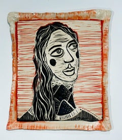 Mountain of a Woman, Carved Porcelain Wall Sculpture, 15x9 Inches