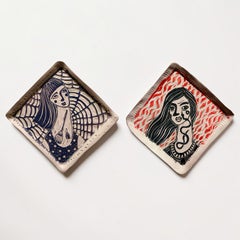 Optional Omniscience & Snake Got Your TonguePortrait.  Porcelain Wall Sculpture