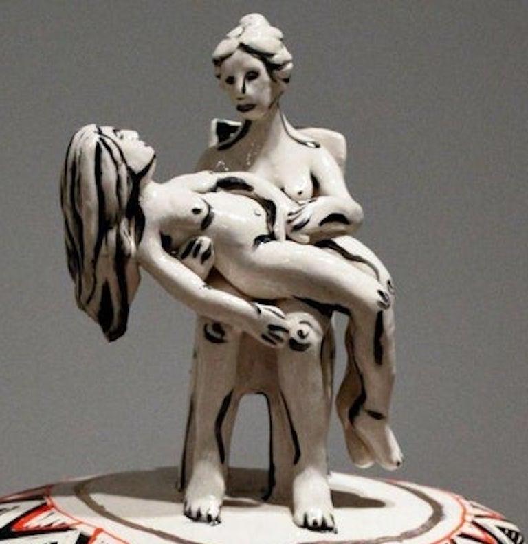 Pieta. Porcelain Sculpture with hand-painted details For Sale 1