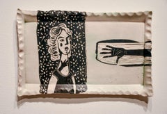 Reach Out, Carved Porcelain Wall Sculpture, Figurative, 8x12 Inches