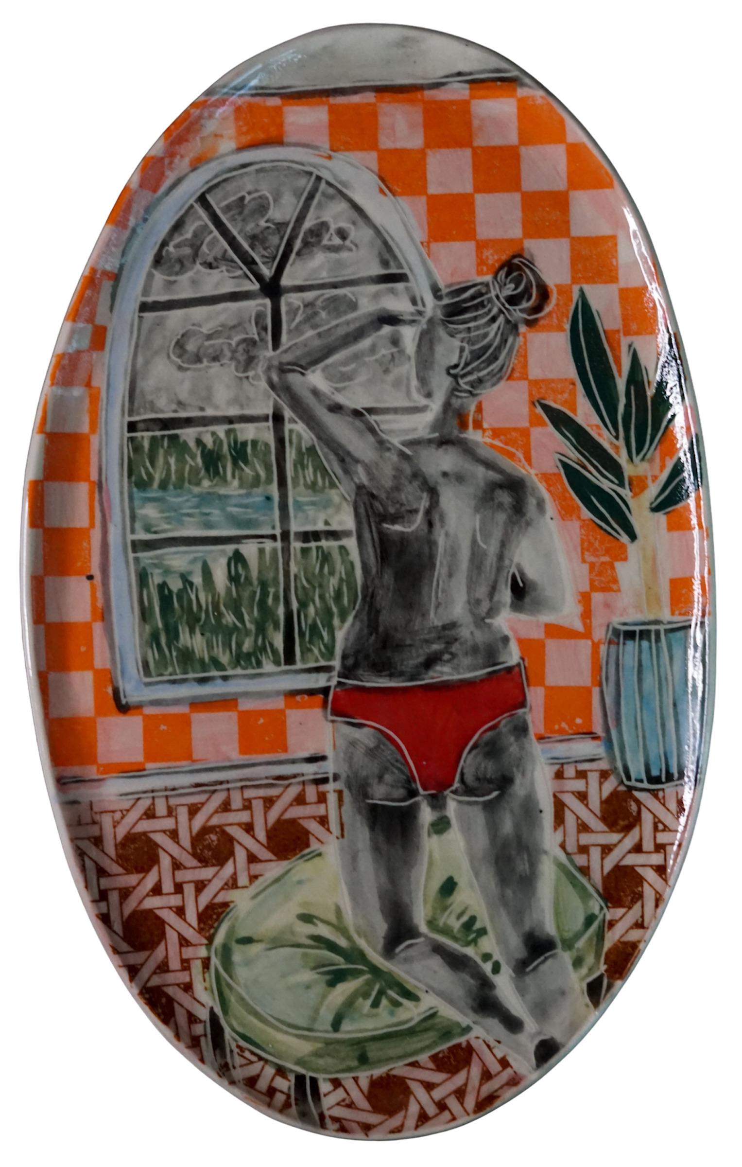Seeking Solace & Sharks in the Water. From the Behind Closed Doors Series - Sculpture by Alex Hodge